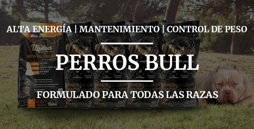 Alimento especial para perros BULL y formulado para todo tipo de razas